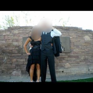 Black high low dress